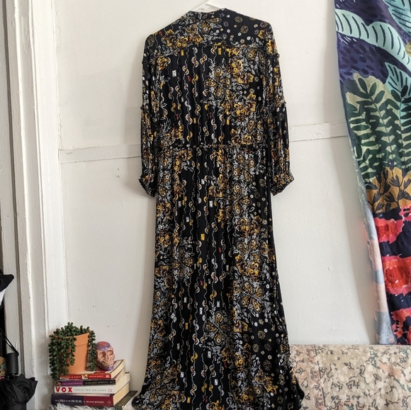Poupette St Barth Black Floral Midi Dress XS - Picture 11 of 11